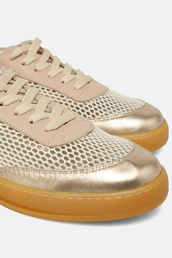 BEIGE LEATHER SNEAKER KADIN 6