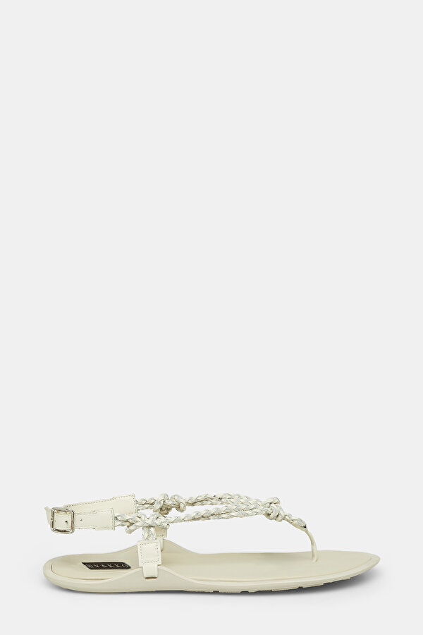 ECRU LEATHER SANDALS 2