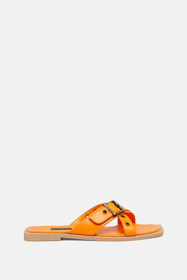 ORANGE LEATHER SLIPPER