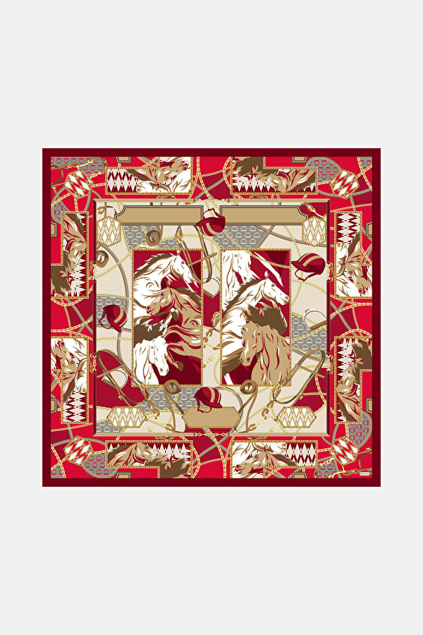 CAMEL ANIMAL FIGURED CASHMERE/SILK SHAWL