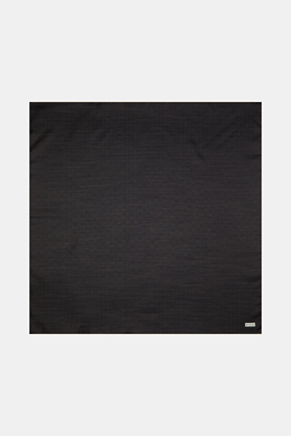 BLACK COTTON/SILK SCARF