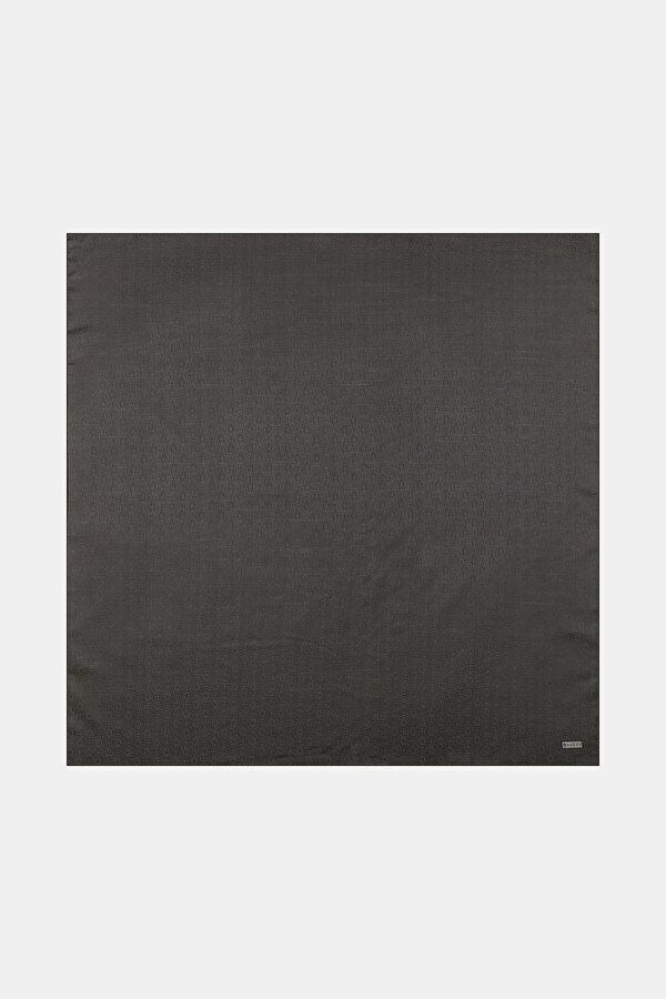 DARK GREY COTTON/SILK SCARF