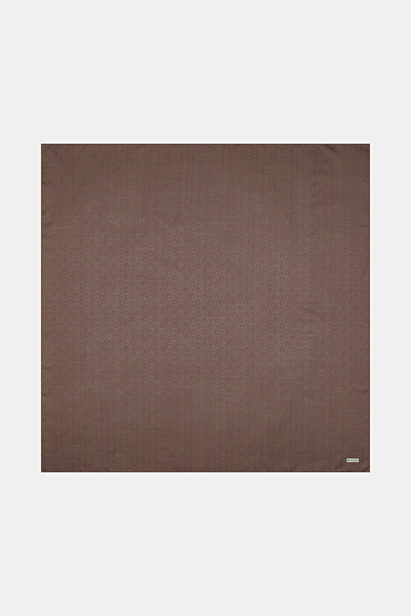 LIGHT BROWN COTTON/SILK SCARF