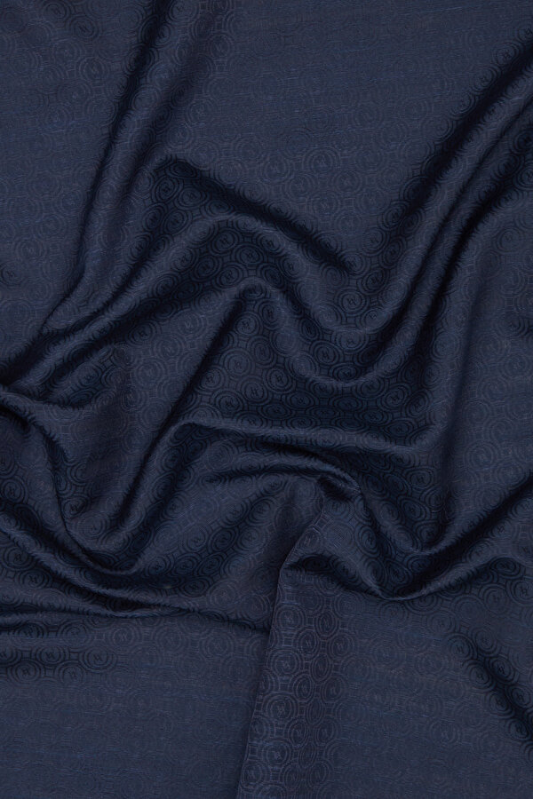 NAVY BLUE COTTON/SILK SCARF 2
