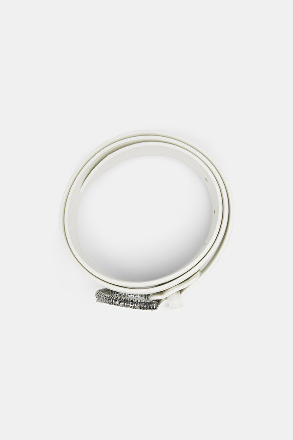 ECRU LEATHER BELT 2