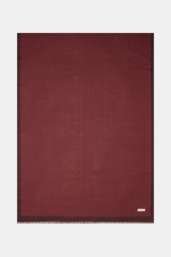MAROON COTTON/SILK SHAWL