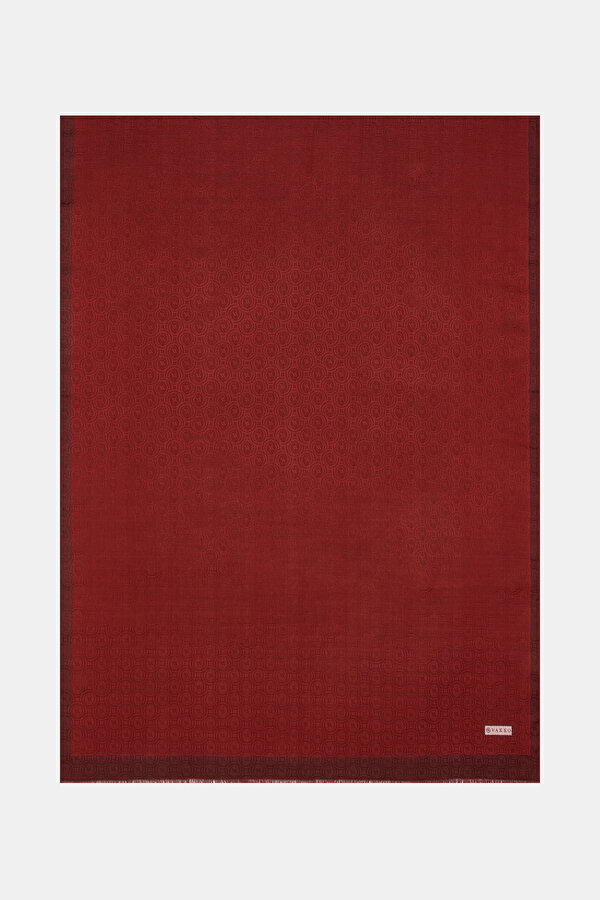 DARK RED COTTON/SILK SHAWL