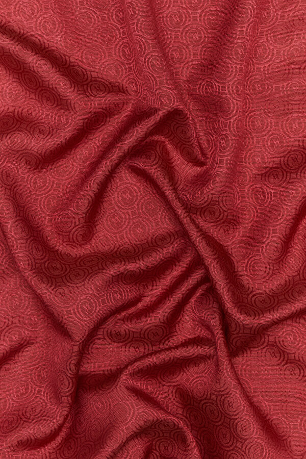 DARK RED COTTON/SILK SHAWL 2