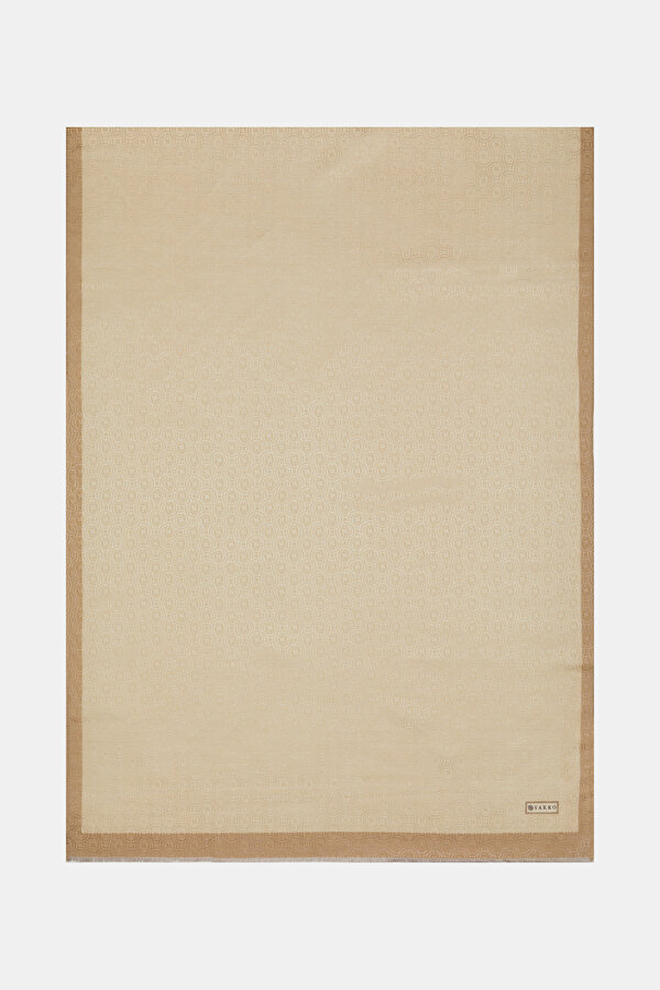 LIGHT BEIGE COTTON/SILK SHAWL