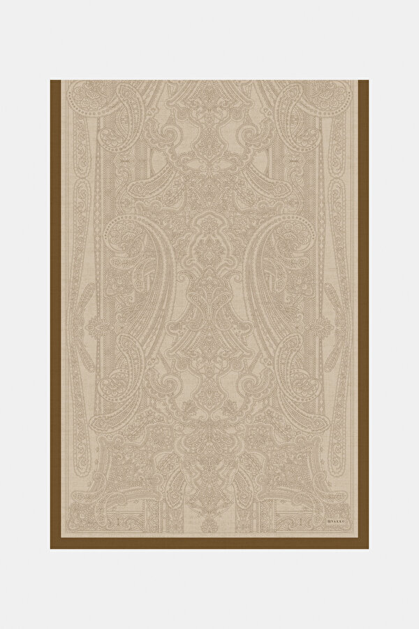AÇIK KAHVE ŞAL DESENLİ TWILL ŞAL