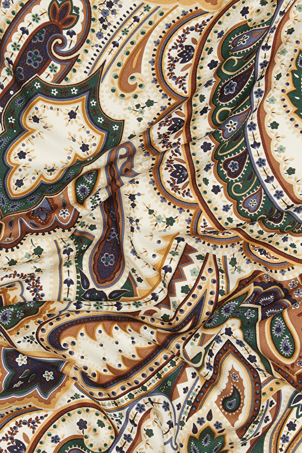 NAVY BLUE PAISLEY PATTERNED CASHMERE/SILK SHAWL 2