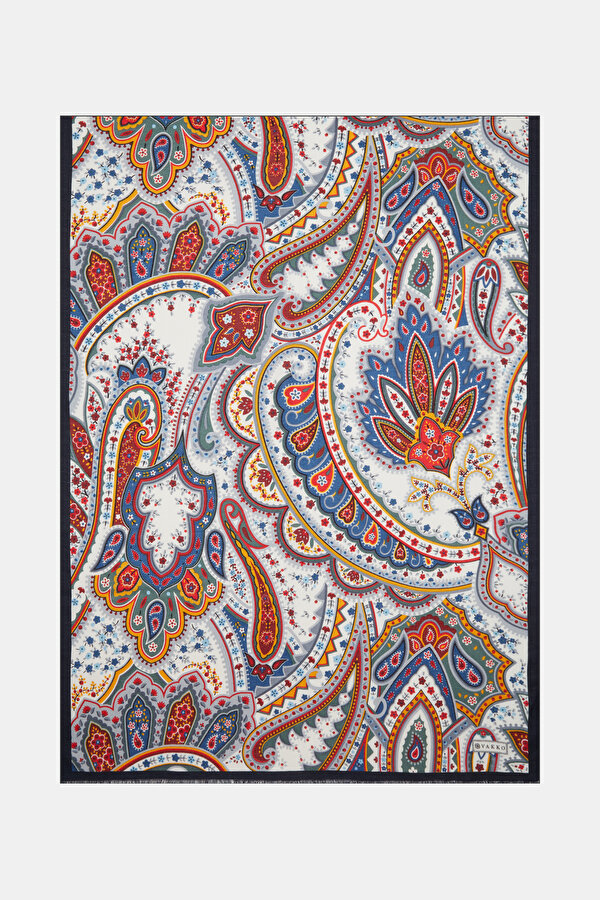 ANTRASİT ŞAL DESENLİ KAŞMİR/İPEK ŞAL