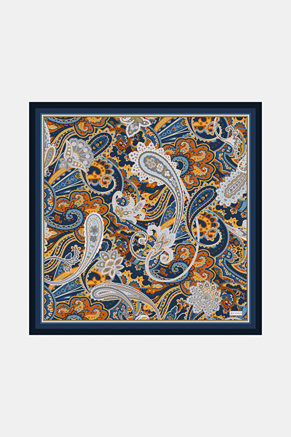 LACİVERT ŞAL DESENLİ TWILL BANDANA