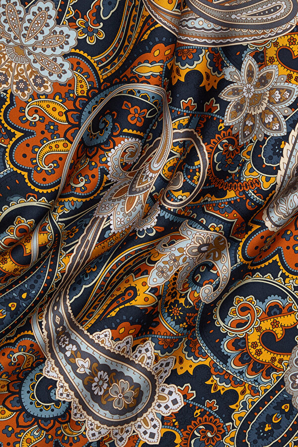LACİVERT ŞAL DESENLİ TWILL BANDANA 2
