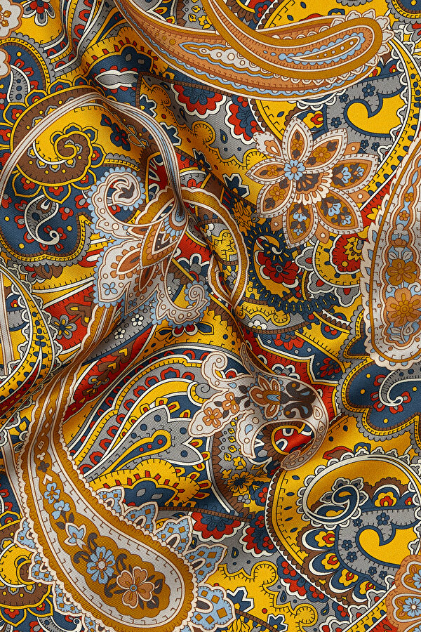 SARI ŞAL DESENLİ TWILL BANDANA 2