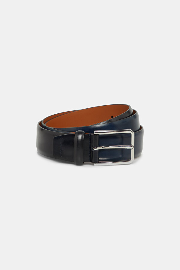 NAVY BLUE LEATHER BELT