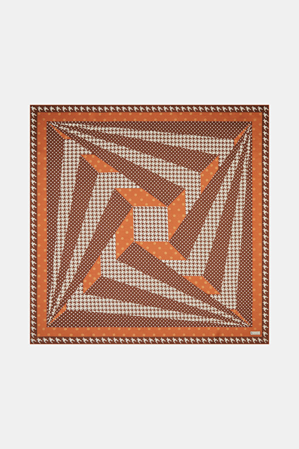 KAZAYAĞI DESENLİ TWILL İPEK EŞARP