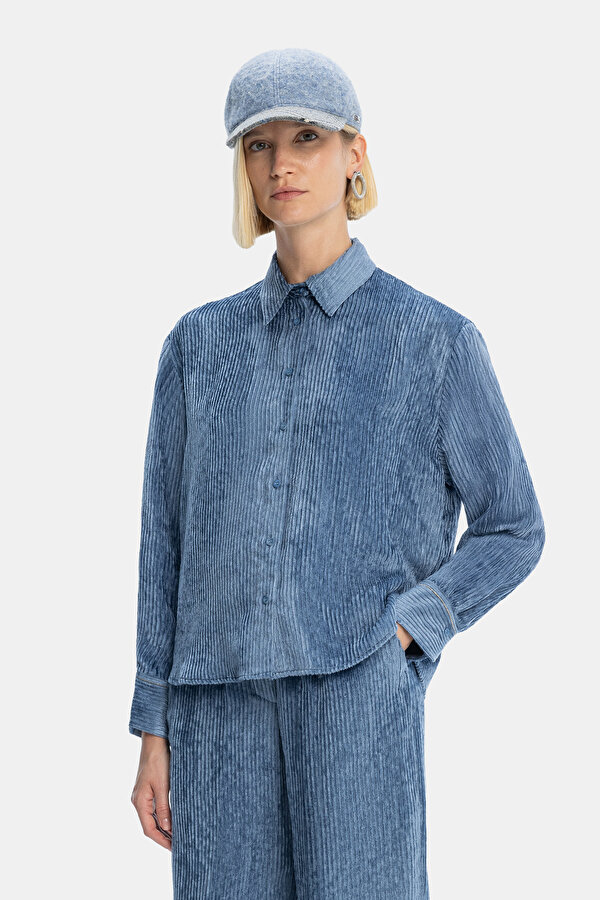 INDIGO LONG SLEEVE SHIRT