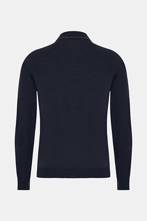 NAVY BLUE POLO NECK TRICOT 6