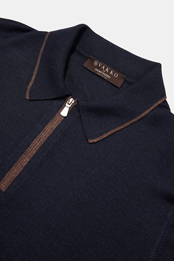 NAVY BLUE POLO NECK TRICOT 7