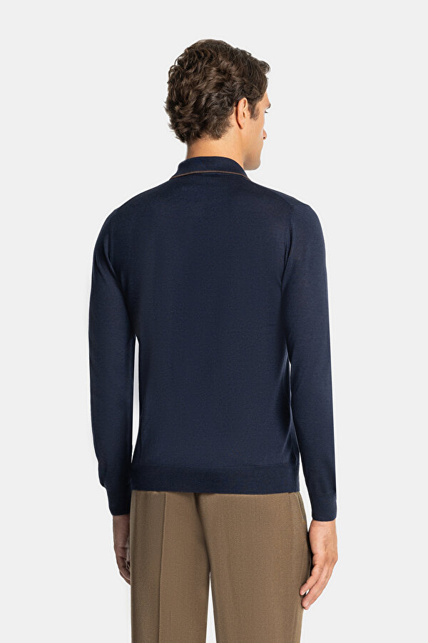 NAVY BLUE POLO NECK TRICOT 2