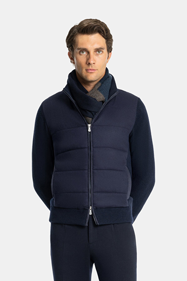 NAVY BLUE WOOL COAT