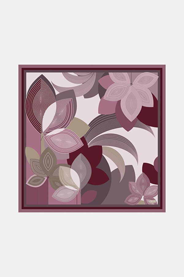MAROON FLORAL PATTERN TWILL GAVROŞ