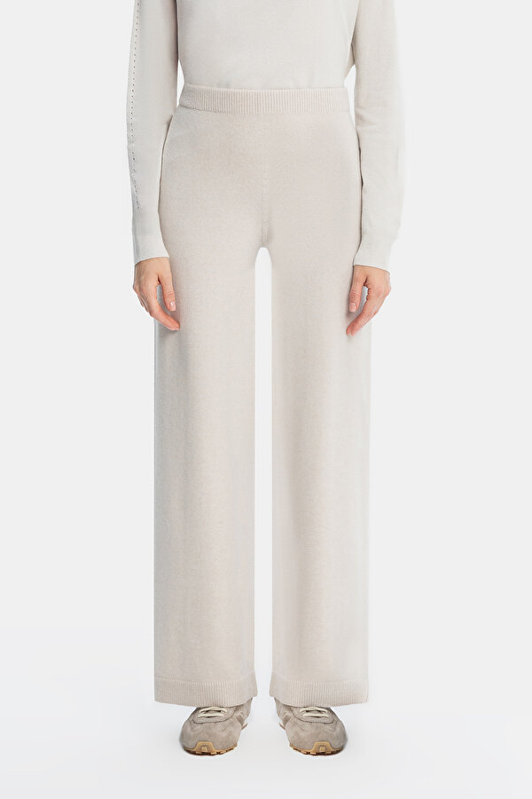 BEIGE WIDE LEG TROUSERS 2