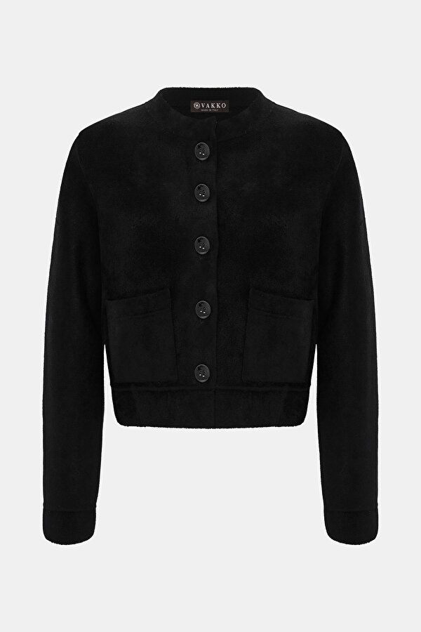 BLACK BASIC / ROUND NECKLINE JACKET 7