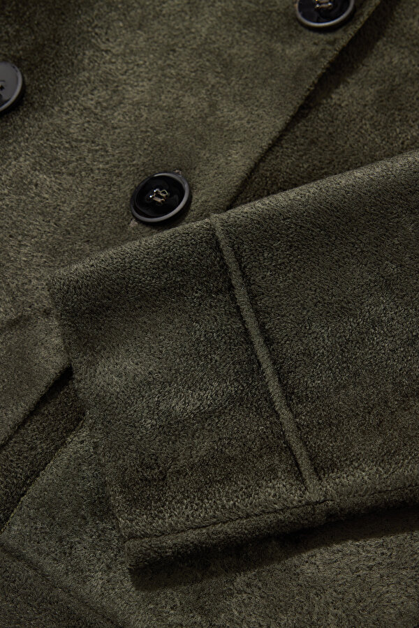 KHAKI SURPLICE NECKLINE (CROSS-OVER NECKLINE) JACKET 11
