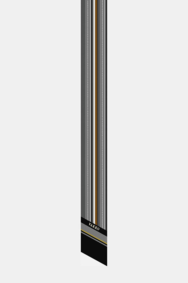 GEOMETRİK DESENLİ TWILL İPEK FULAR