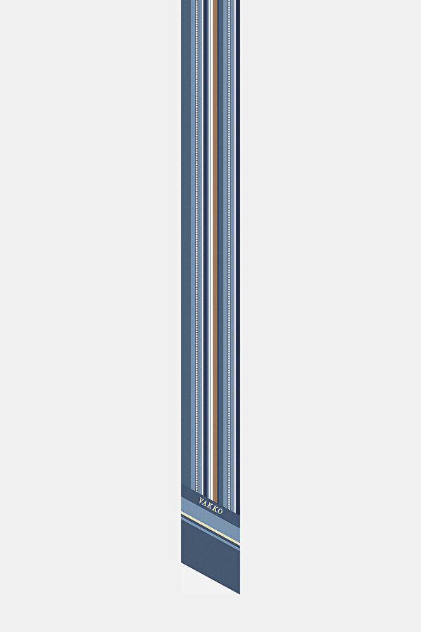 GEOMETRİK DESENLİ TWILL İPEK FULAR