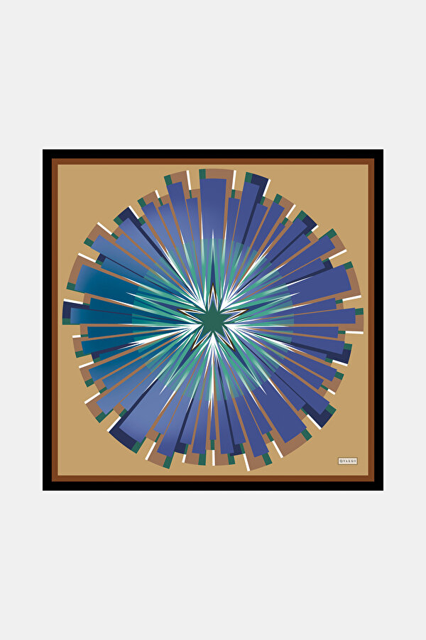 GEOMETRİK DESENLİ TWILL İPEK BANDANA