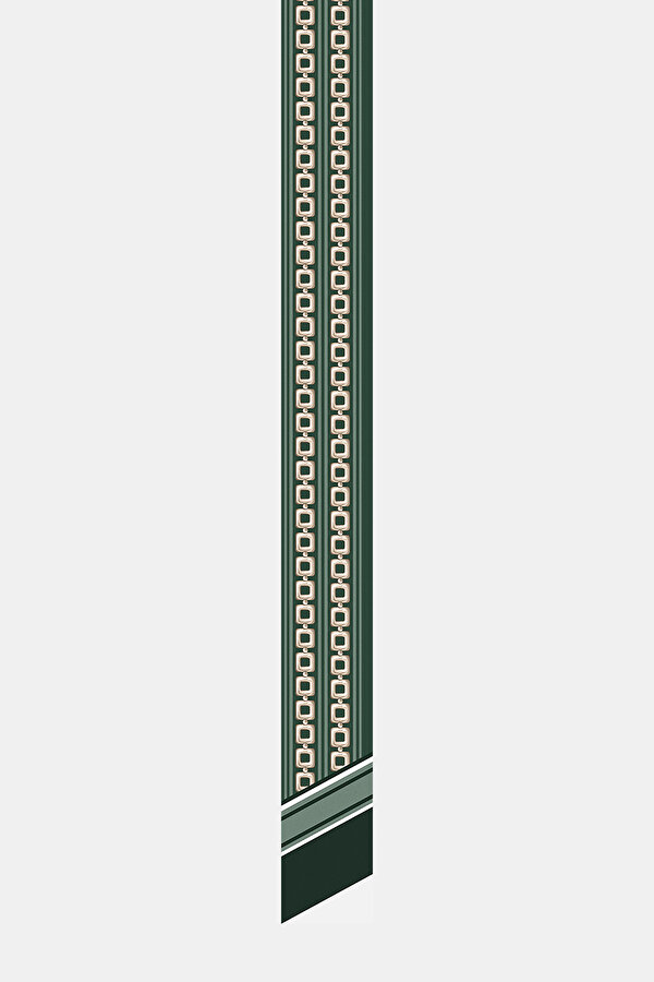 GEOMETRİK DESENLİ TWILL İPEK FULAR 2