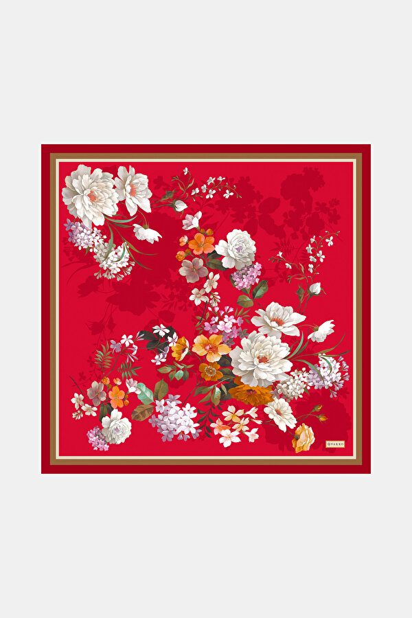 ÇİÇEK DESENLİ TWILL İPEK BANDANA