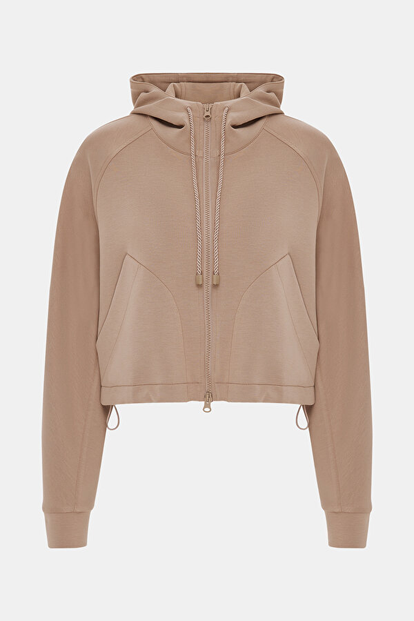 BEIGE HOODIE SWEATSHIRT