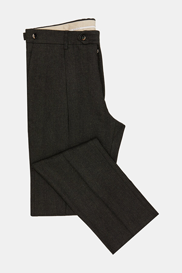 DARK GREEN HERRINGBONE TROUSERS 7