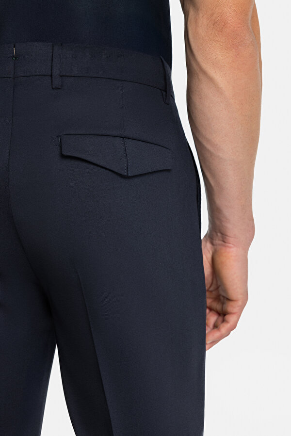 TEK PİLELİ BELİ LASTİKLİ VE İPLİ SERJ PANTOLON 6