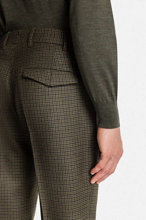 KHAKI PIED DE POULE TROUSERS 6
