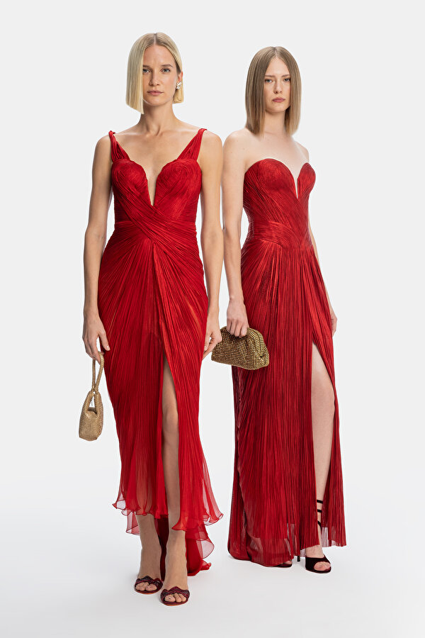 RED SLEEVELESS DRESS 7