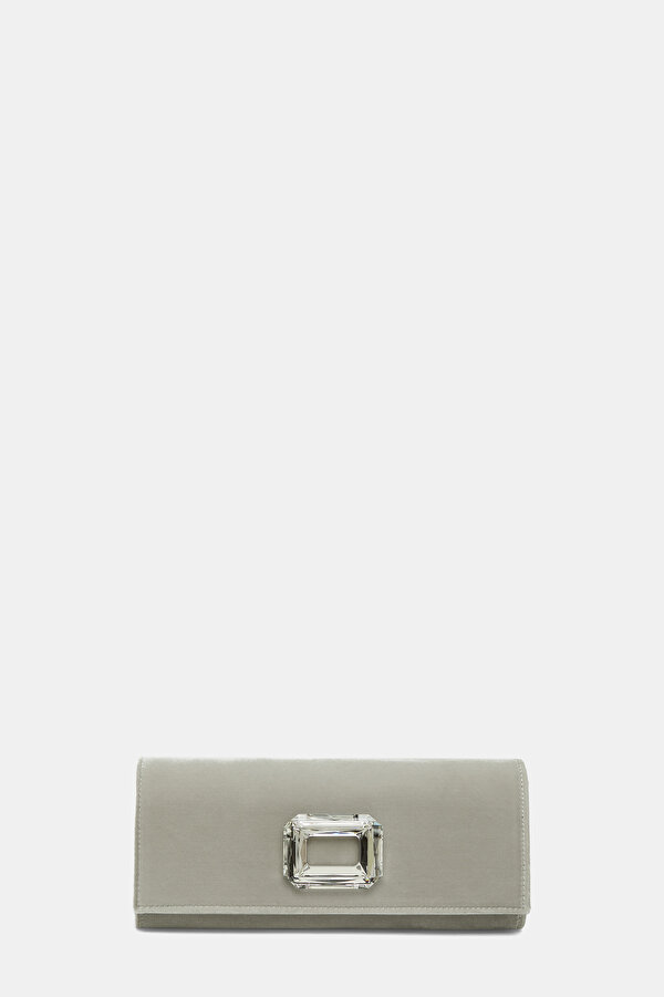 SILVER VELVET BAG