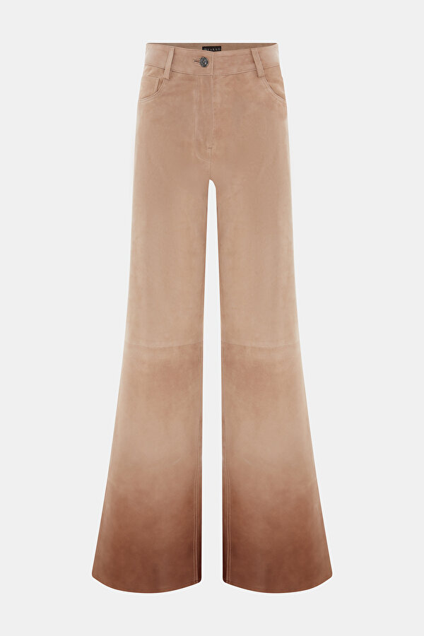 BEIGE WIDE LEG TROUSERS