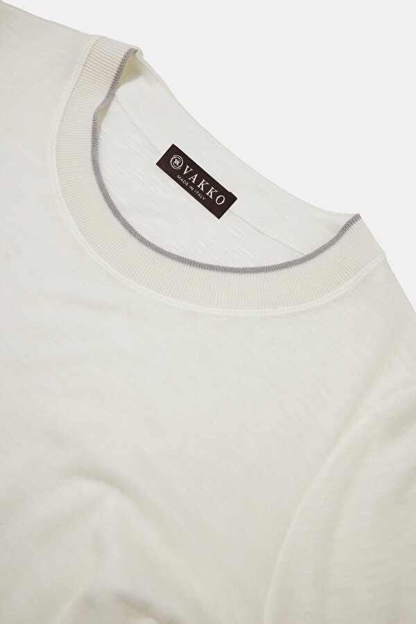 ECRU BASIC / ROUND NECKLINE LONG SLEEVE TSHIRT 6