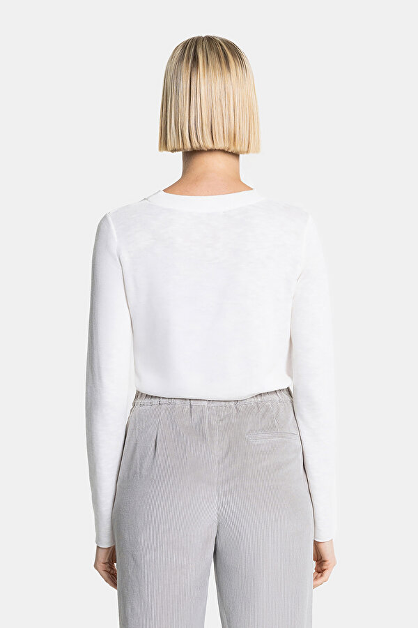 ECRU BASIC / ROUND NECKLINE LONG SLEEVE TSHIRT 2