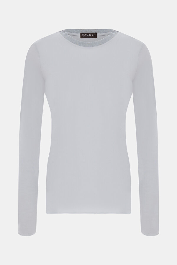 GREY BASIC / ROUND NECKLINE LONG SLEEVE TSHIRT 6