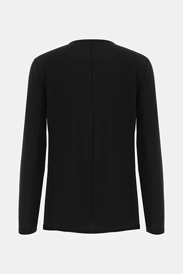 BLACK BASIC / ROUND NECKLINE LONG SLEEVE TSHIRT 2