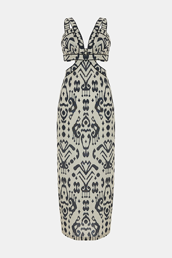 ECRU SLEEVELESS SUSPENDER DRESS 6