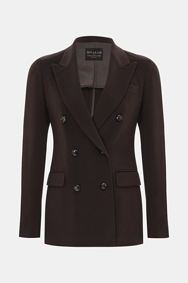 BROWN SURPLICE NECKLINE (CROSS-OVER NECKLINE) JACKET 7