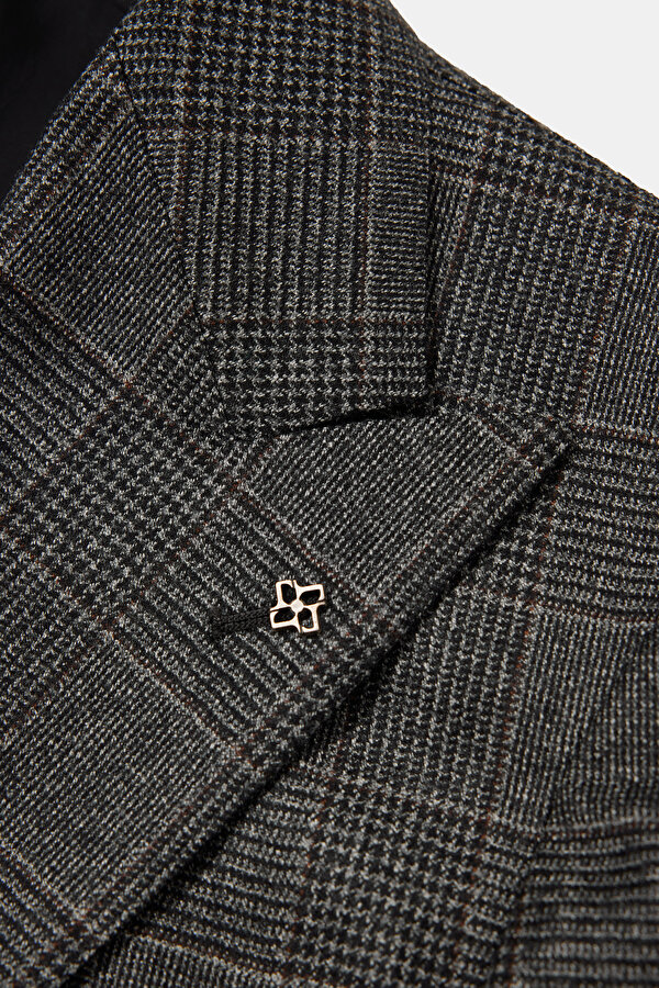 GREY SURPLICE NECKLINE (CROSS-OVER NECKLINE) WOOL/CASHMERE SUIT 11