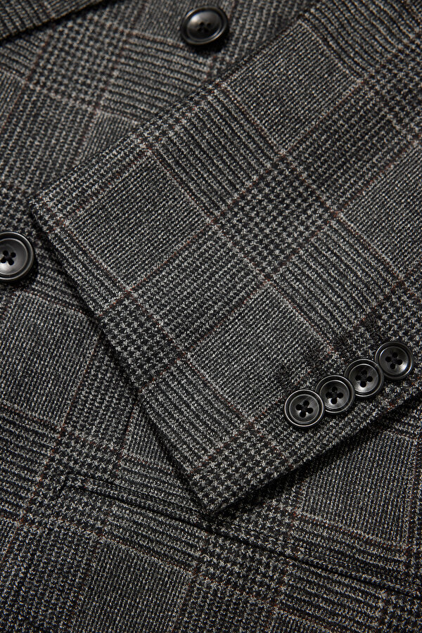 GREY SURPLICE NECKLINE (CROSS-OVER NECKLINE) WOOL/CASHMERE SUIT 12